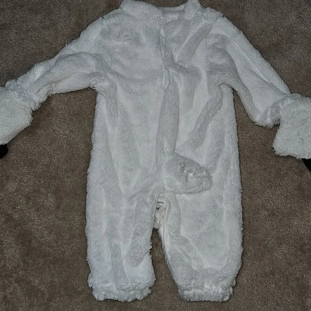 Polar Bear Cub Costume Halloween Infant 6-12 Months Outfit Headpiece Purple Ears